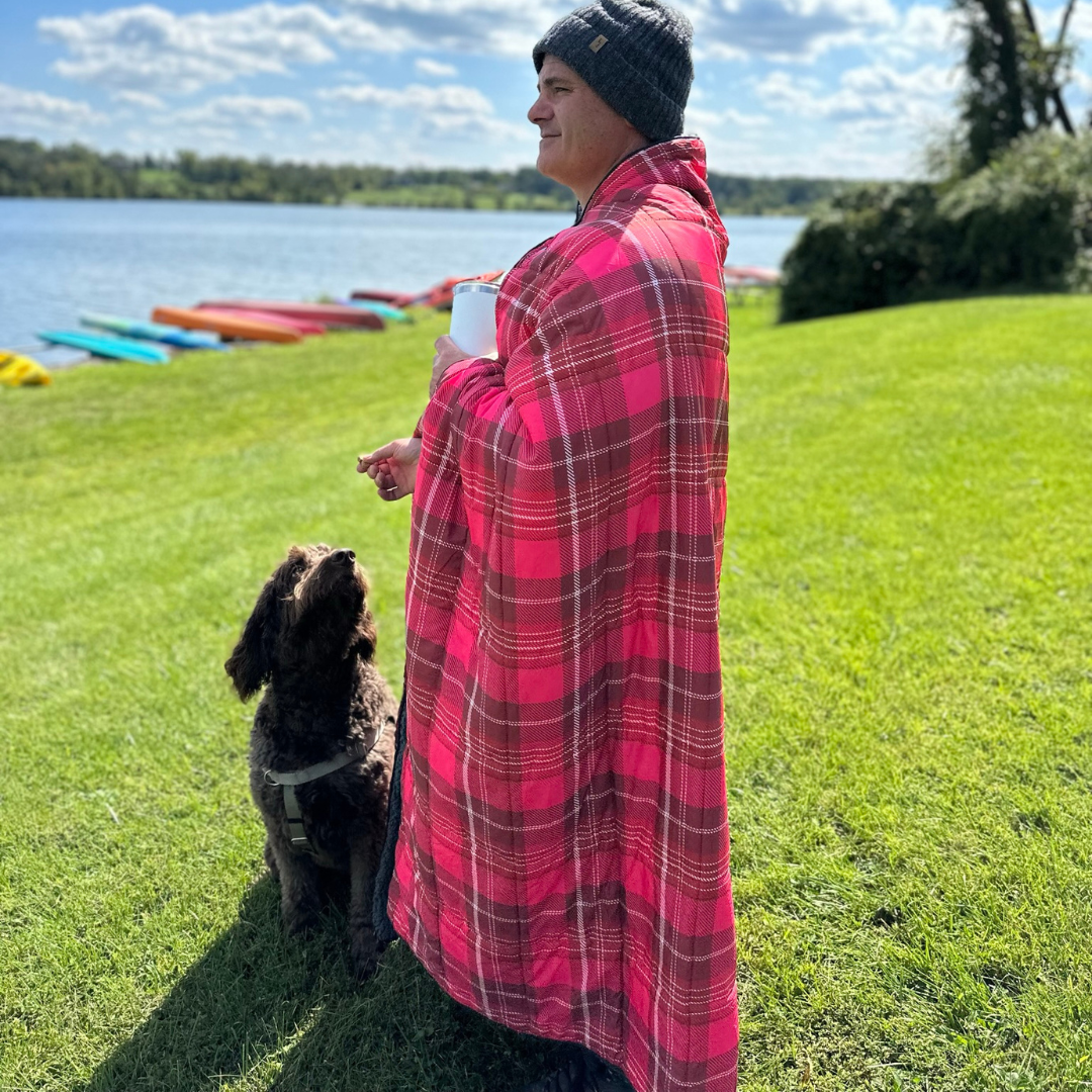 Wearable Weatherproof Blanket (Campfire Plaid)