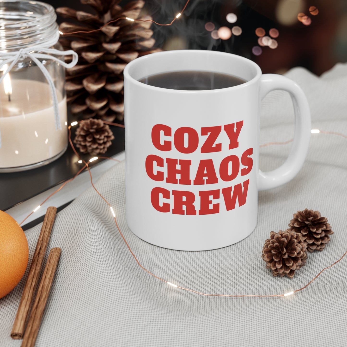 Cozy Chaos Crew Mug — The Ultimate Holiday Mood