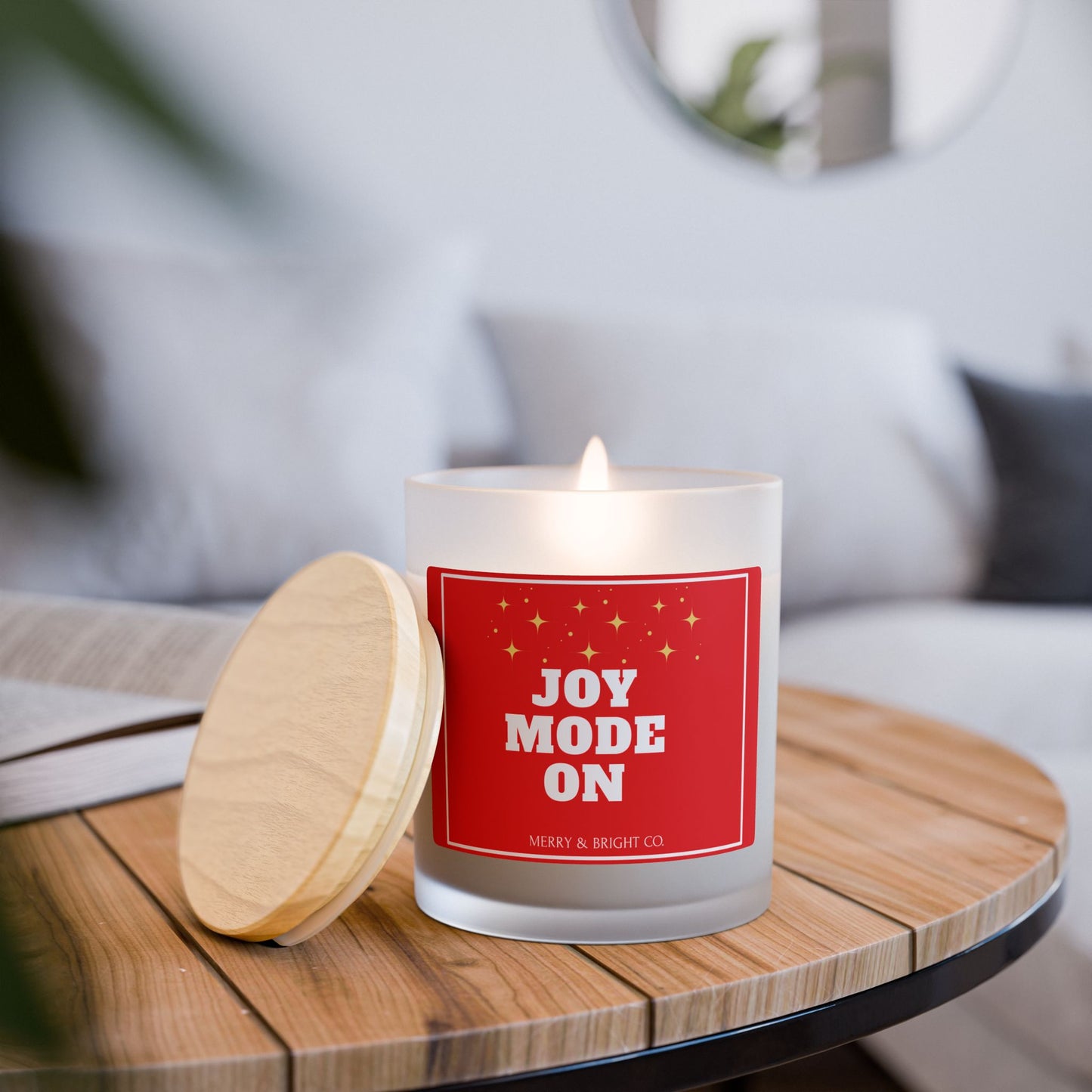 Joy Mode On Candle — Holiday Cheer Edition