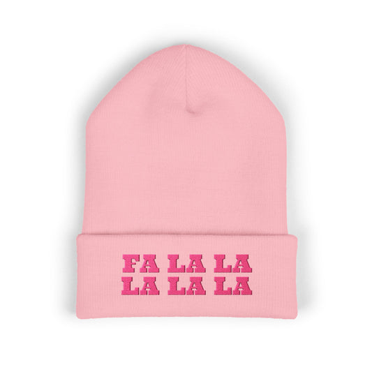 Fa La La La La Beanie — Pink Holiday Cheer Edition