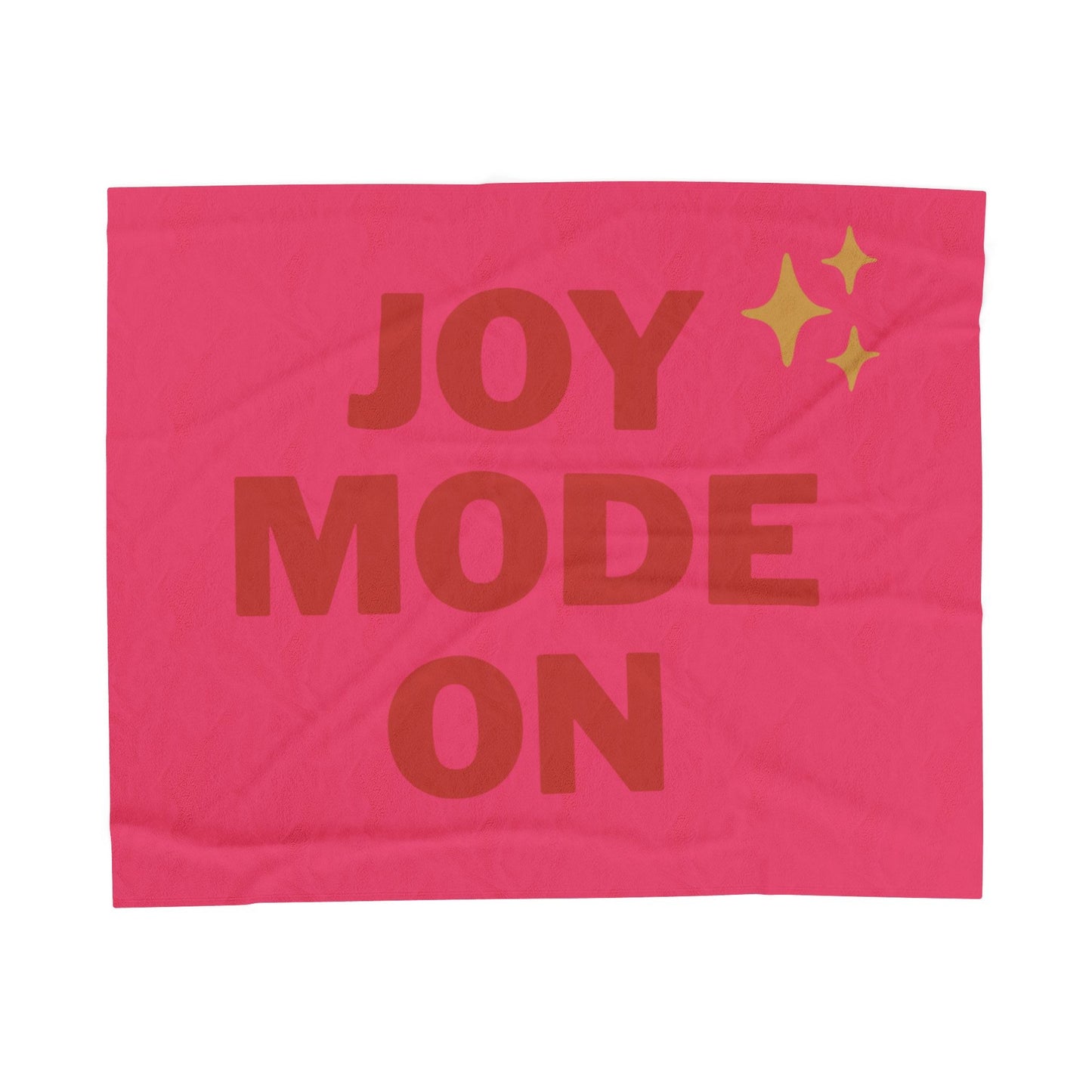 Velveteen Plush Holiday Blanket | Joy Mode On Fleece Throw Blanket — Hot Pink Holiday Edition