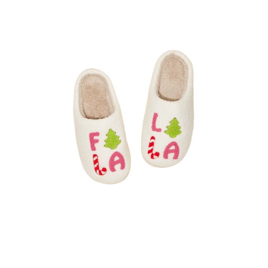 🎄 Fa La La Cozy Holiday Slippers