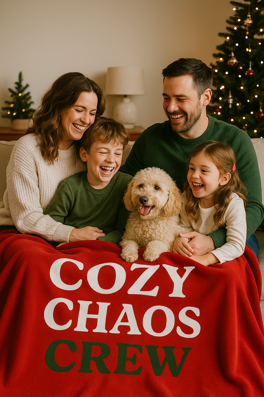 Velveteen Plush | Cozy Chaos Crew Throw Blanket — Holiday Edition