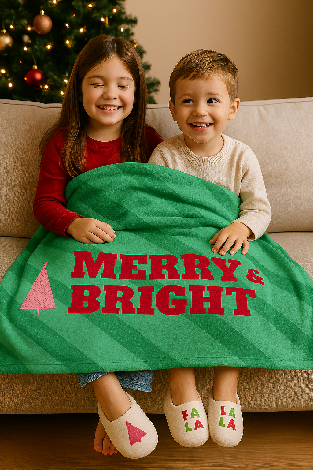 Velveteen Plush Holiday Blanket | Merry & Bright Throw Blanket — Holiday Edition