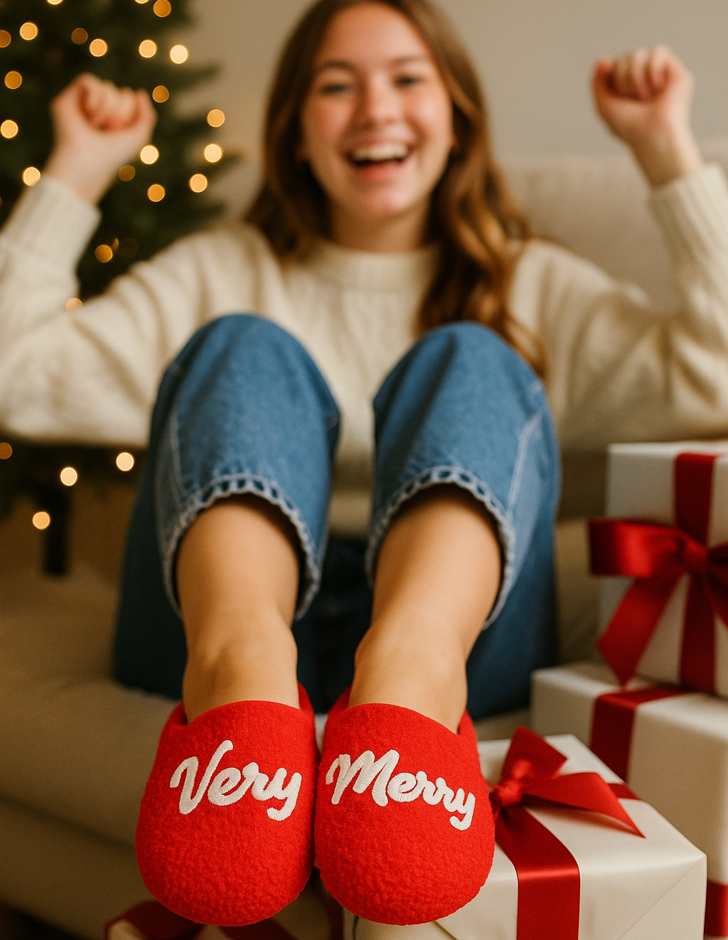 Very Merry Holiday Slippers